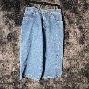 OTB On The Brink Denim Carpenter Shorts Mens 30 Blue Vintage Deadstock 90s Y2K